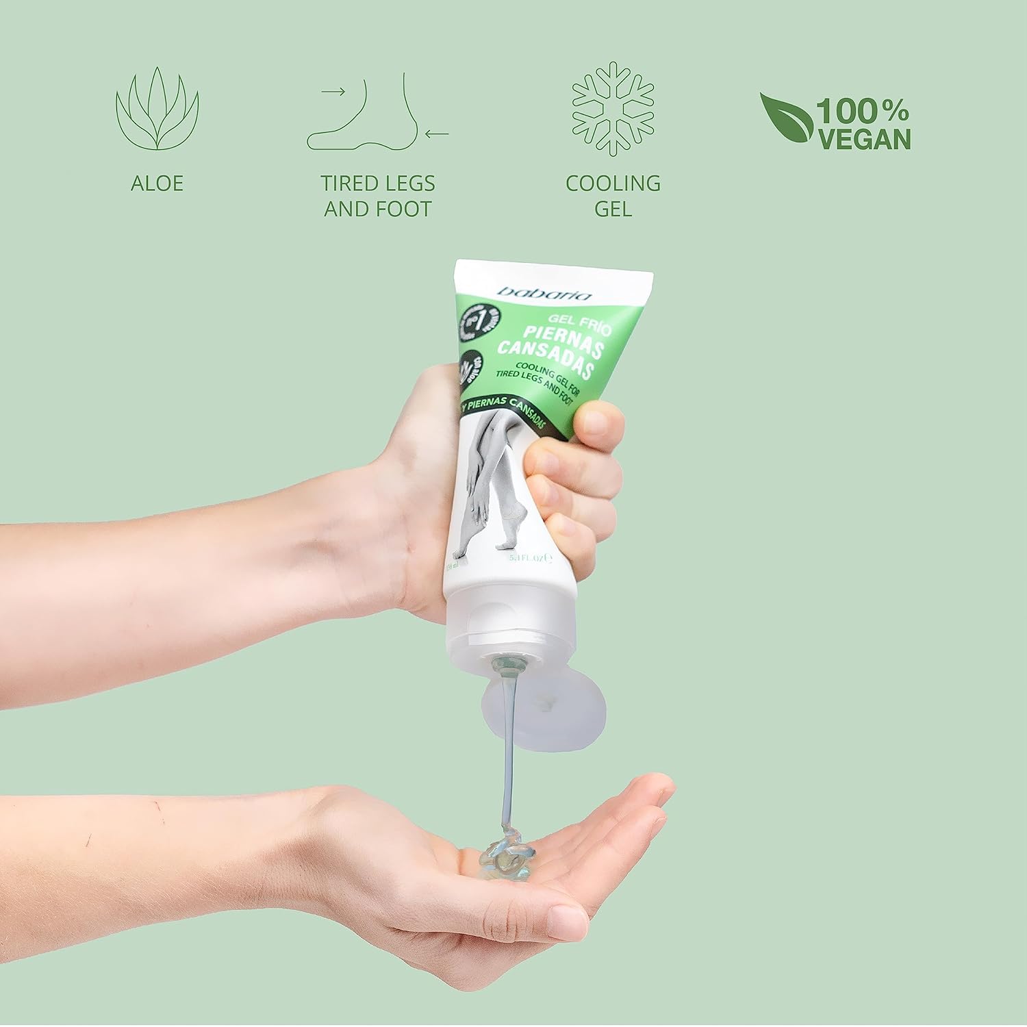 Babaria Gel refrescante para piernas y pies – Efecto calmante y suavizante – Proporciona propiedades regeneradoras y calmantes – Infundido con
