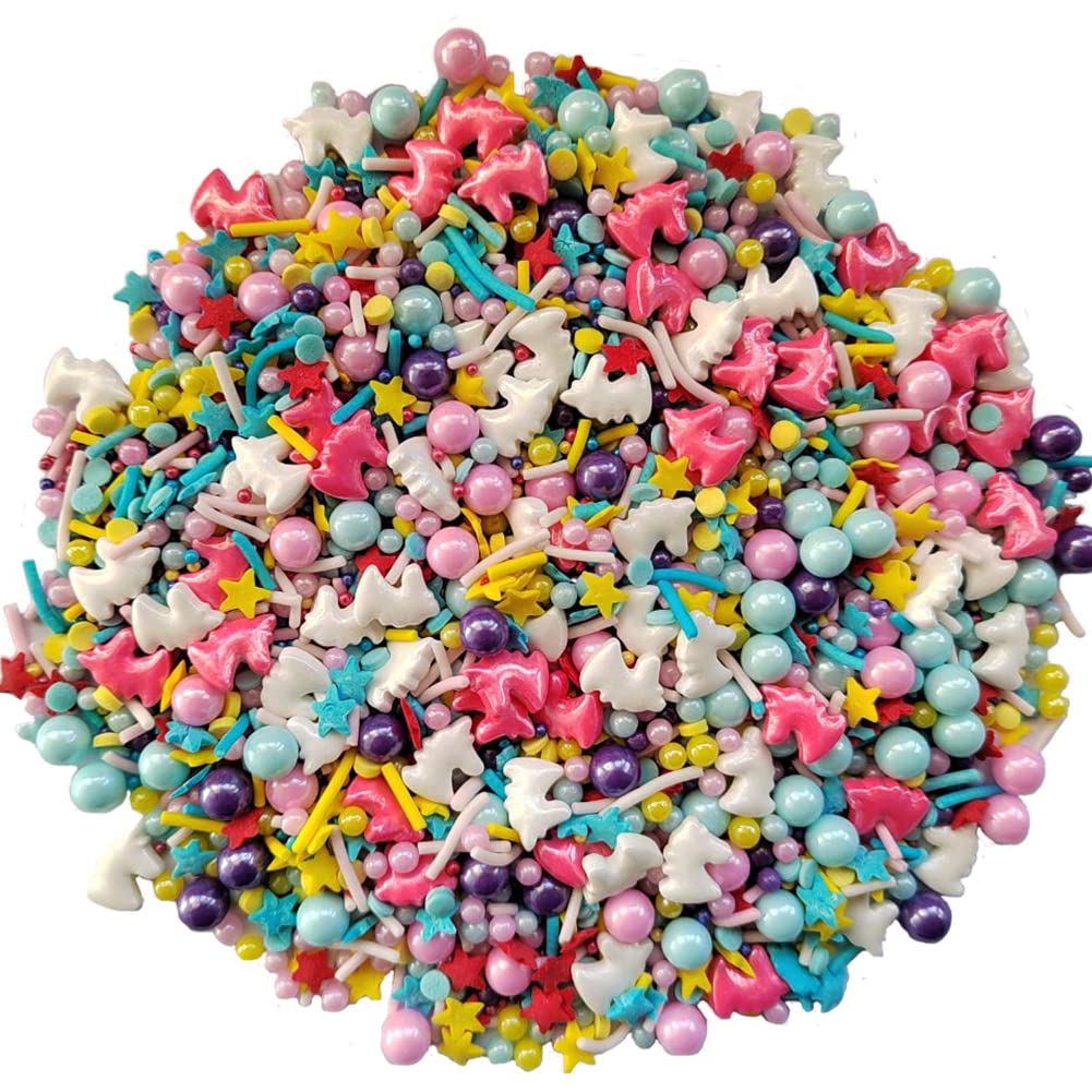 Unicorn Sprinkles – Gránulos comestibles para hornear – Decoración para cupcakes y pasteles – Mezcla de espolvorear – 3.35 onzas (unicornio)