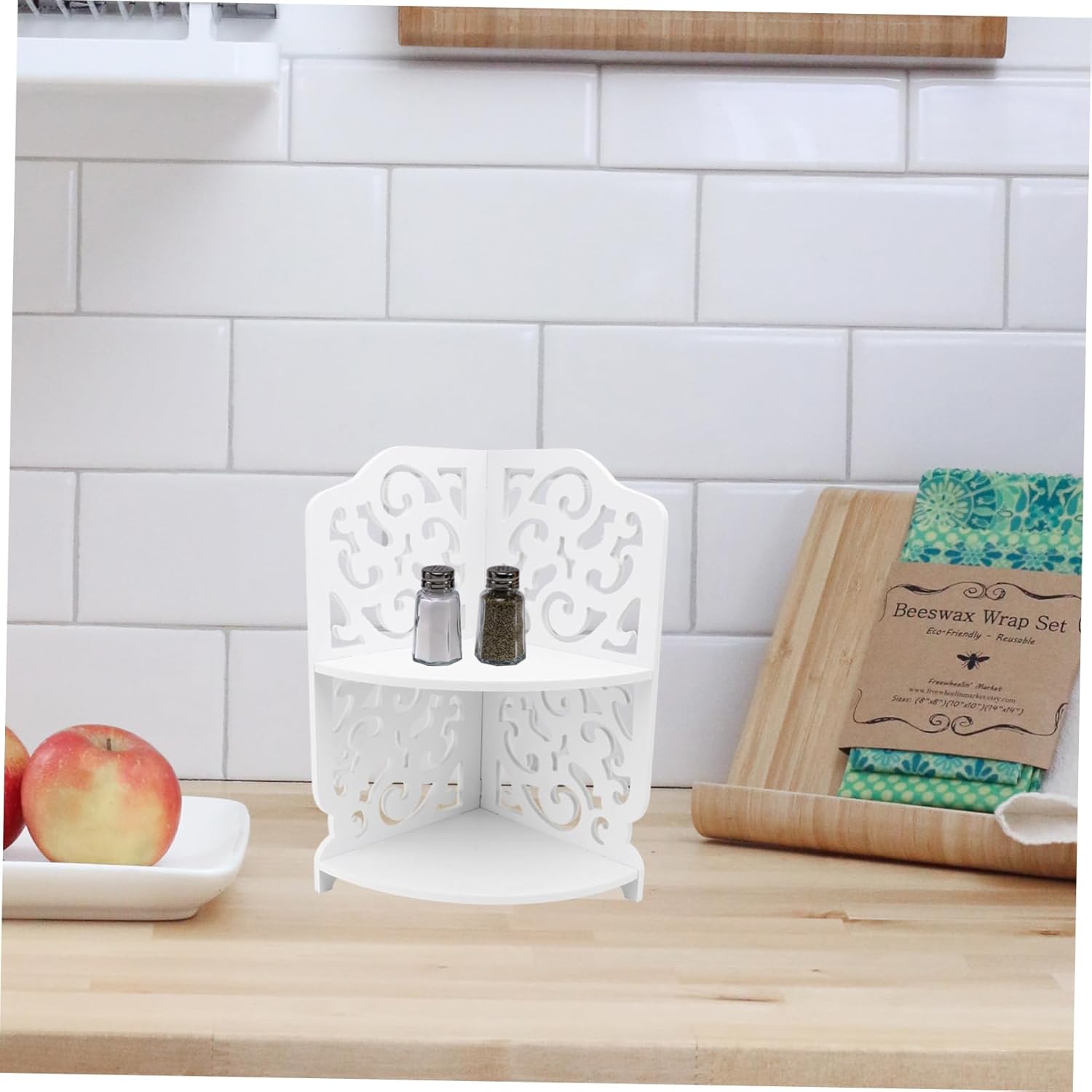 Cabilock Organizador de cocina para el hogar, decoración de baño, almacenamiento blanco, estante multifunción, organizador de artículos para el