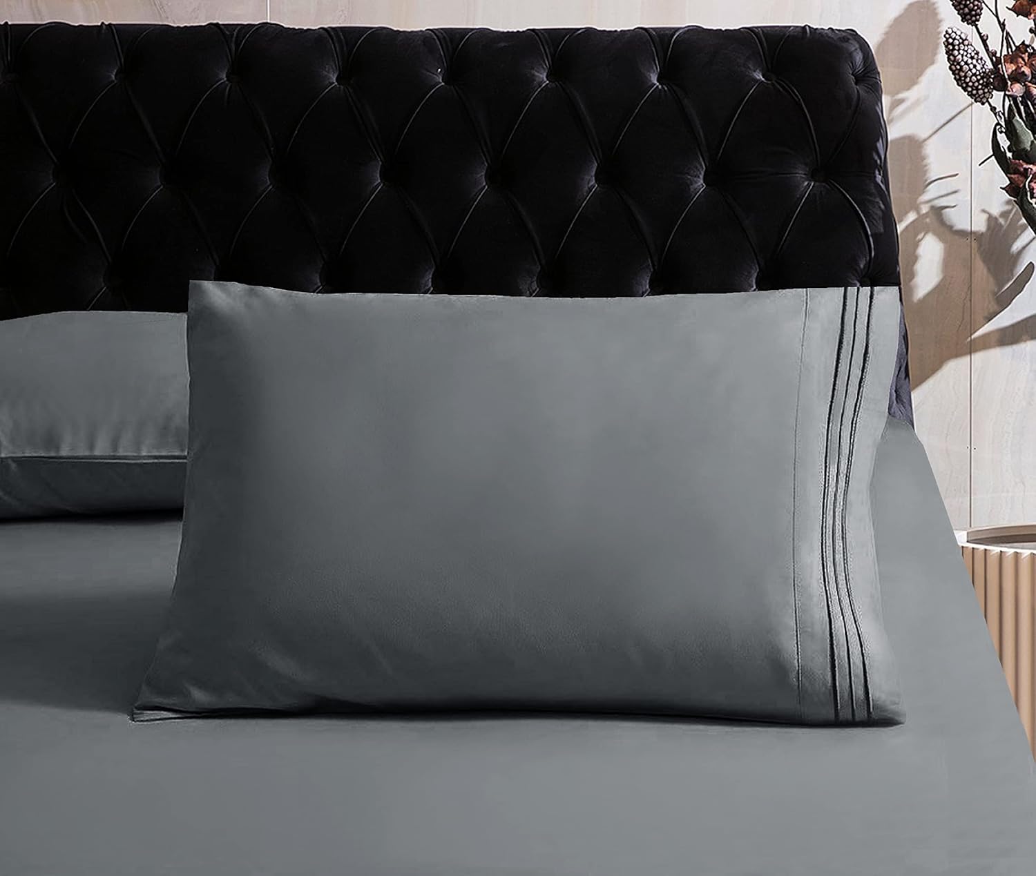Mocassi Juego de sábanas tamaño individual, sábanas y fundas de almohada de hotel de lujo de 1800 Premier – Sábanas ultrasuaves, transpirables y