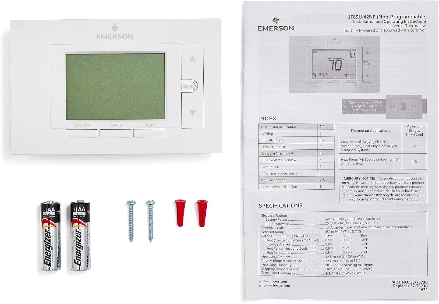 Emerson 1F85U-42NP Termostato no programable