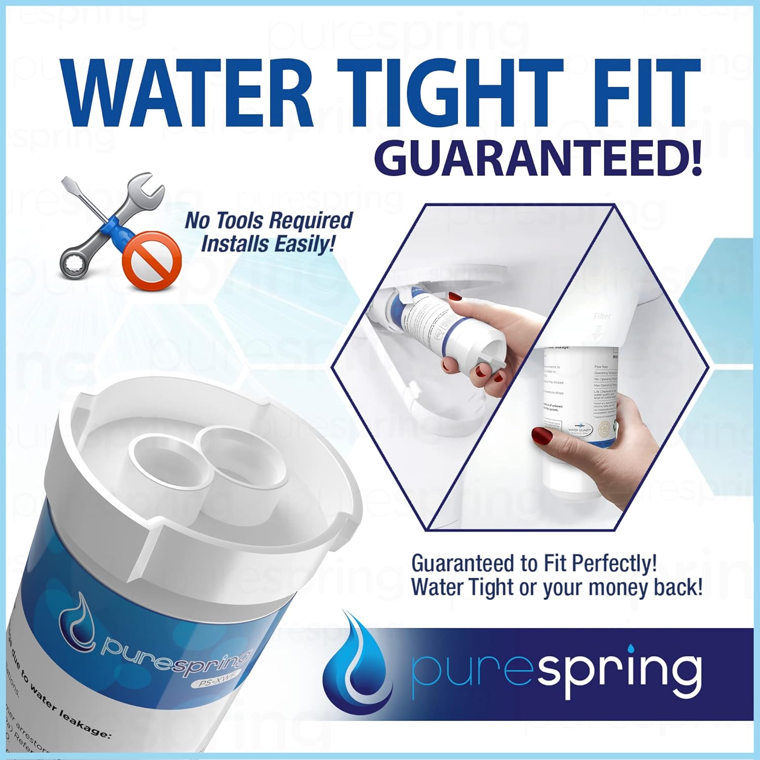 GE XWF (no XWFE) Filtro de agua para refrigerador, repuesto certificado NSF-42 para filtros GE XWF (paquete de 3)