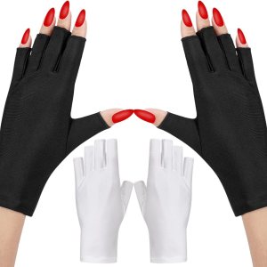 Alainzeo 2 pares de guantes UV para uñas, guantes UV de alta calidad para lámpara de uñas, guante profesional anti UV sin dedos Alainzeo 2 pares de guantes UV para uñas, guantes UV de alta calidad para lámpara de uñas, guante profesional anti UV sin dedos