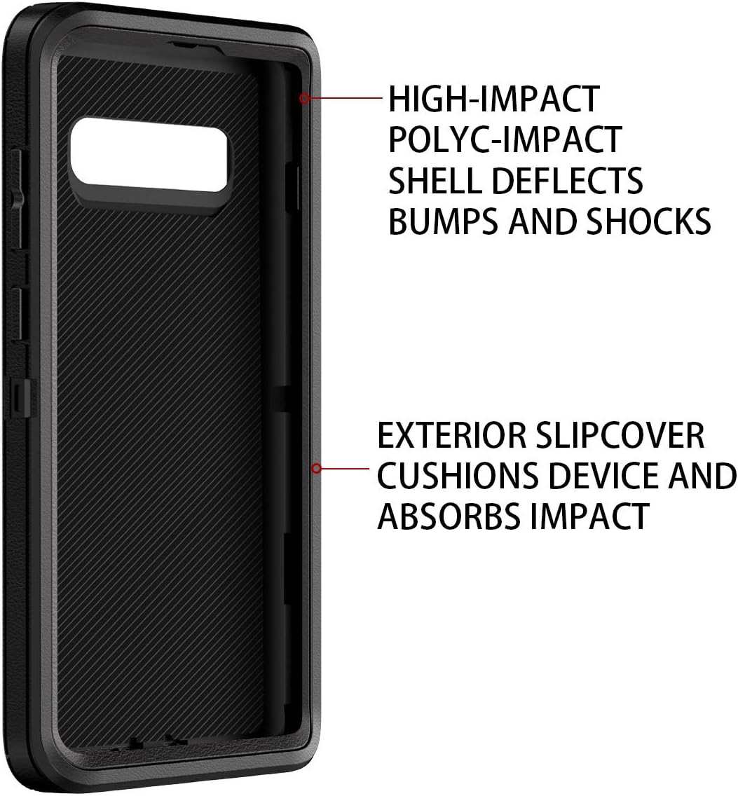 I-HONVA Funda para Galaxy S10 Plus a prueba de golpes, a prueba de polvo y caídas, 3 capas de protección de cuerpo completo sin protector de