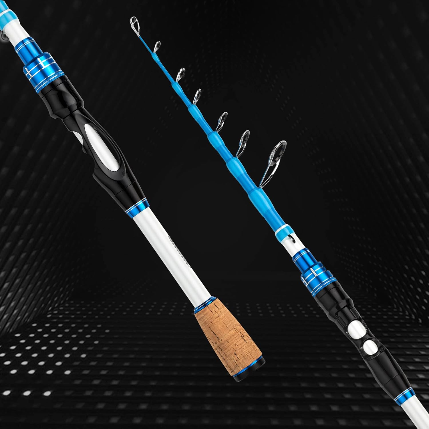 EOW XPEDITE MAX Cañas de pescar telescópicas portátiles de fundiciónspinning, varillas de carbono 24T en blanco y punta de carbono sólido, agarres