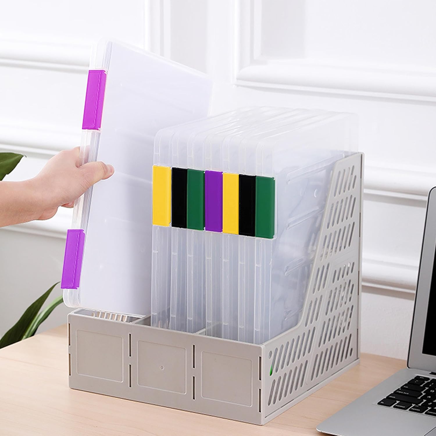 4 fundas transparentes para proyectos portátiles, A4, caja de almacenamiento de papel para álbumes de recortes de 8.5 x 11 pulgadas, para documentos