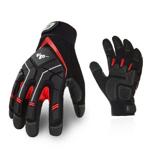 Vgo… 1 par de guantes de trabajo mecánico de cuero sintético resistente, compatibles con pantalla táctil (talla XL, negro rojo, SL9722) Vgo… 1 par de guantes de trabajo mecánico de cuero sintético resistente, compatibles con pantalla táctil (talla XL, negro rojo, SL9722)