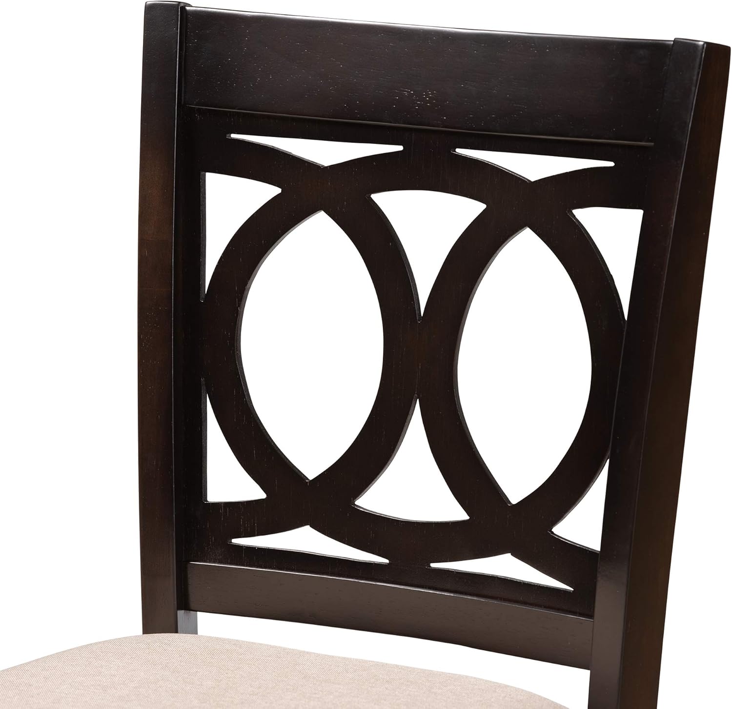 Baxton Studio Lenoir – Silla de pub moderna y de altura de mostrador, tapizada con tela de arena, color marrón expreso, altura de mostrador