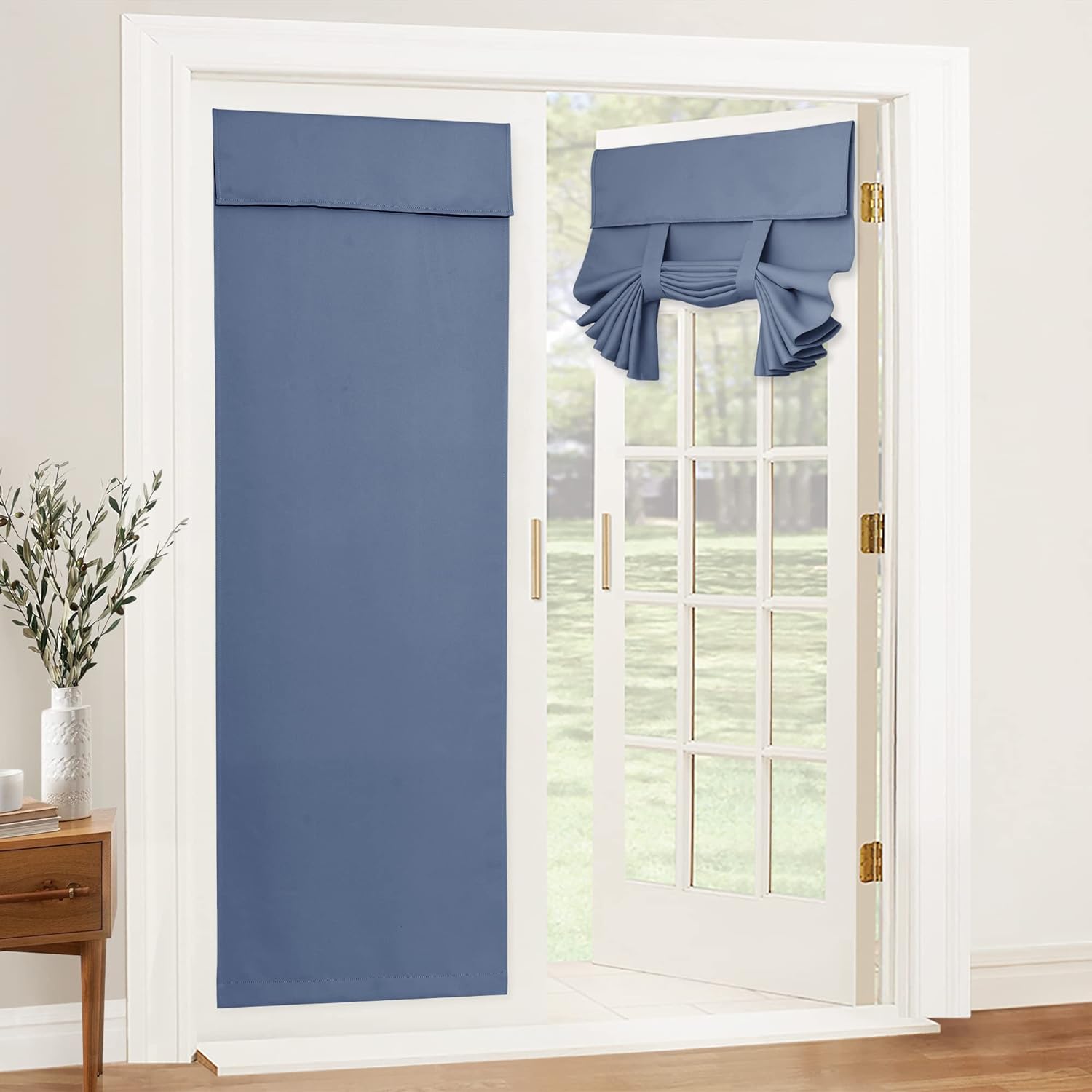 RYB HOME 2 paneles de cortinas para puerta delantera, cortinas con aislamiento térmico para decoración de ventanas Tricia, cortinas de