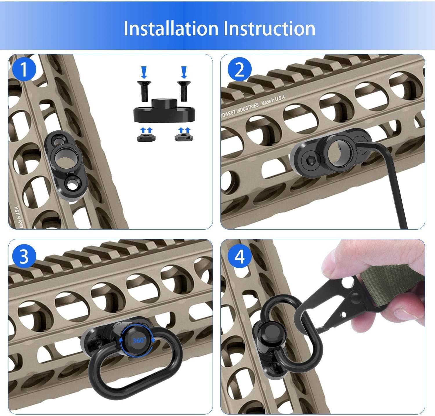 QD Sling 2 Point Sling Ajuste Rápido Dos Puntos Sling QD Sling Mount