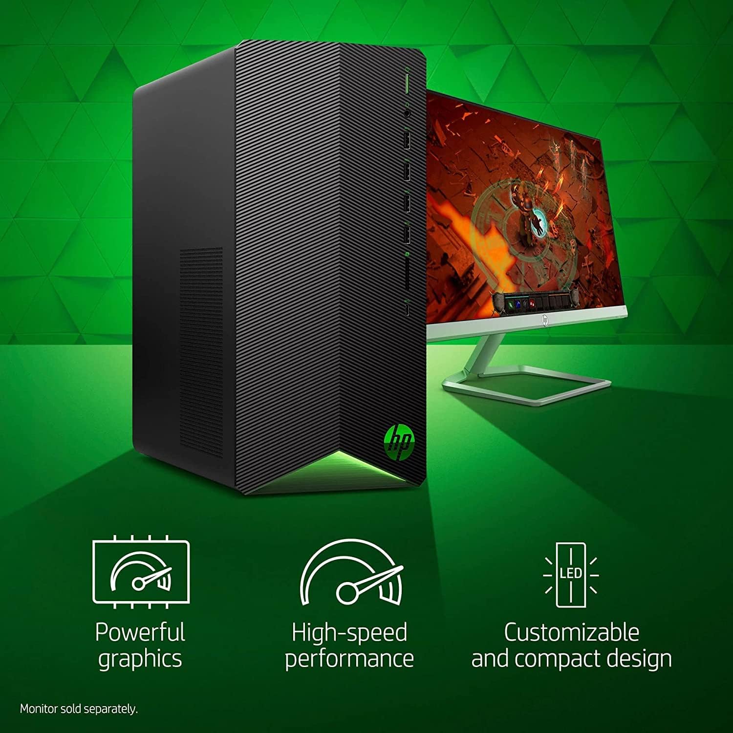 HP PC de sobremesa Pavilion Gaming 2022, AMD Ryzen 5 5600G (Beat i5-12400F), AMD Radeon RX5500, 32 GB de RAM, 1 TB SSD, mouse y teclado con cable,