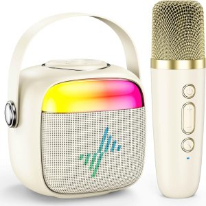 LENRUE Máquina de karaoke para niños, regalos de cumpleaños para niñas, niños y adolescentes con micrófono inalámbrico, luces de colores, regalos de LENRUE Máquina de karaoke para niños, regalos de cumpleaños para niñas, niños y adolescentes con micrófono inalámbrico, luces de colores, regalos de