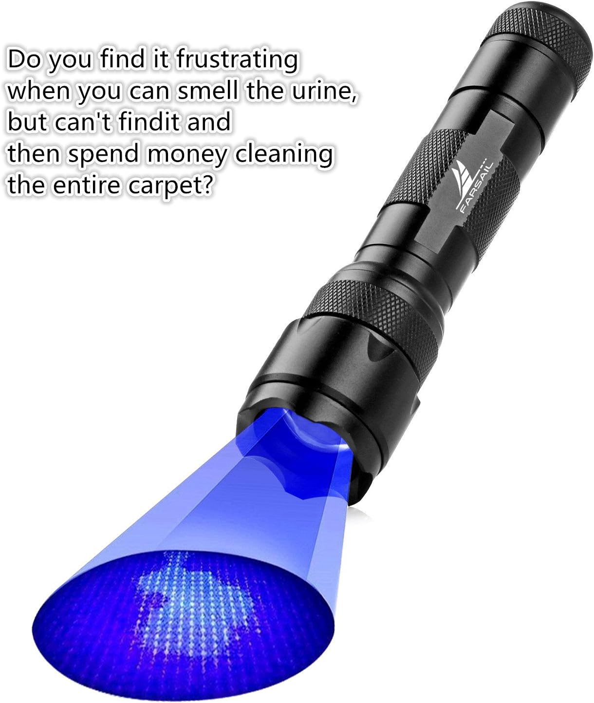 Linterna de luz negra de 365 nm, linterna UV de alta potencia, linterna de luz negra UV para curar pegamento UV, detector de fugas, manchas de orina