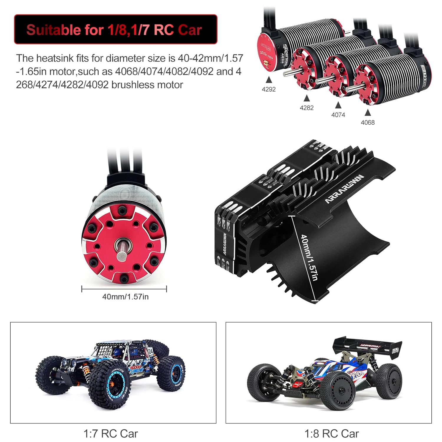 Ventilador de refrigeración de motor RC de 1.181 in con soporte de disipador de calor del motor, piezas de actualización de 28000 rpm, ventiladores