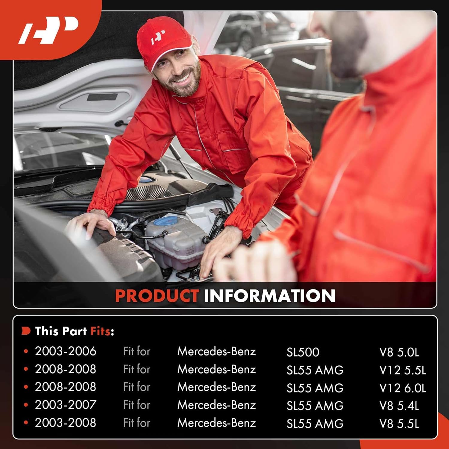 A-Premium Compresor de aire acondicionado con embrague compatible con Mercedes-Benz SL500 2006-2006, SL55 AMG 2003-2008