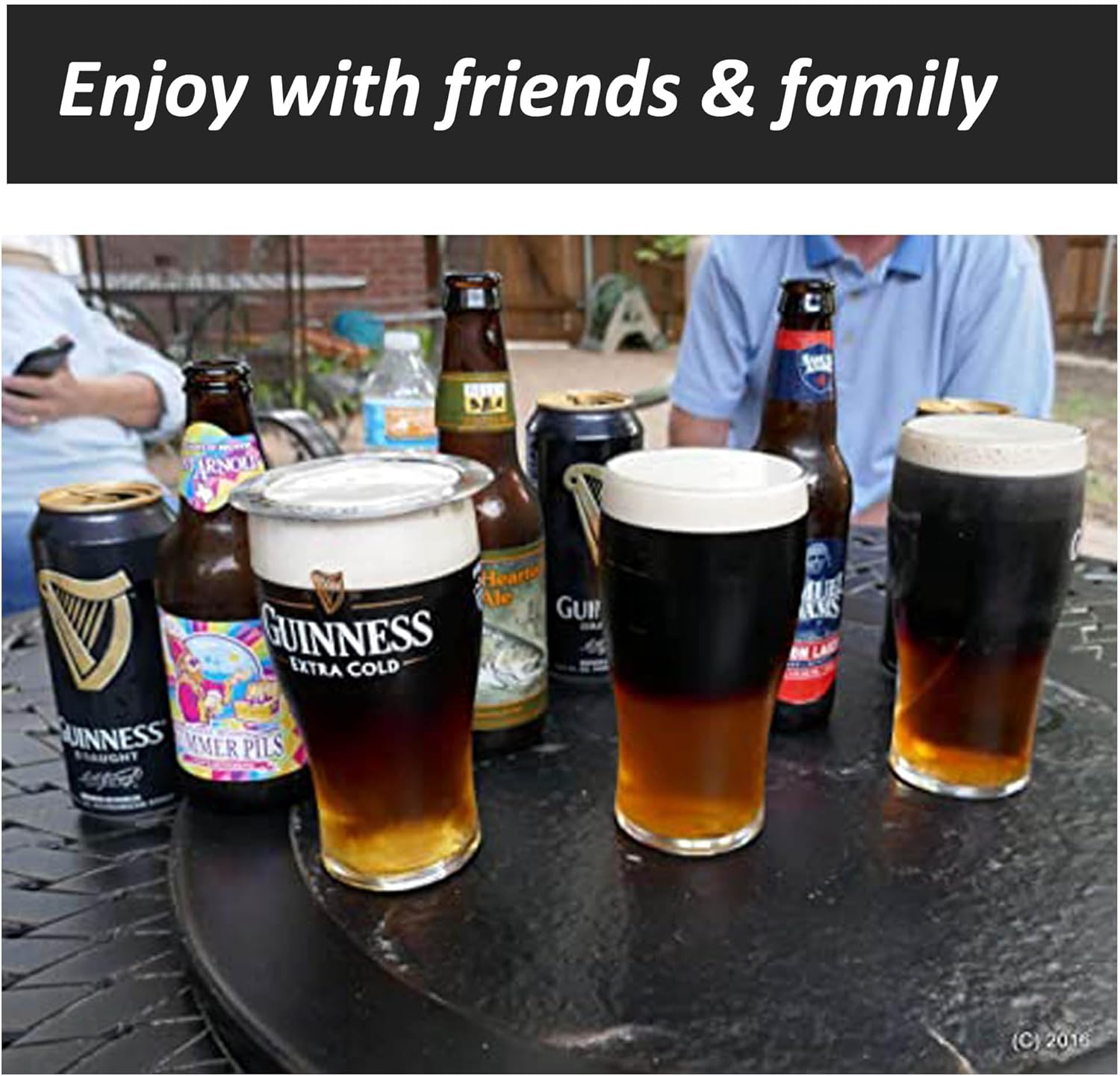 La herramienta perfecta de capas de cerveza negra y tostada – Accesorio de camarero para cócteles de cerveza en capas (acero inoxidable PVD dorado)