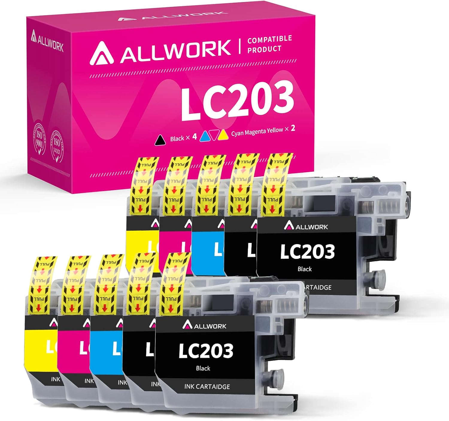 ALLWORK LC203 XL – Cartucho de tinta compatible con Brother LC203 LC203XL LC201 LC201XL para Brother MFC-J460DW MFC-J485DW MFC-J880DW MFC-J885DW