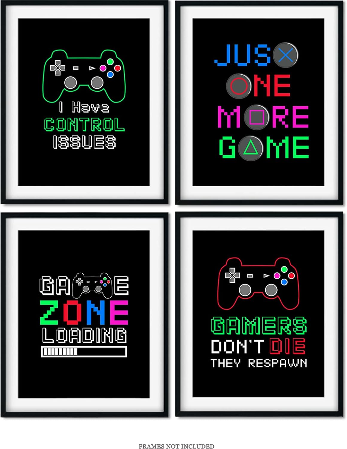 Decoración de sala de juegos para niños, cosas geniales para tu habitación, cueva de hombre, dormitorio, sala de juegos o bar, juego de 4 accesorios