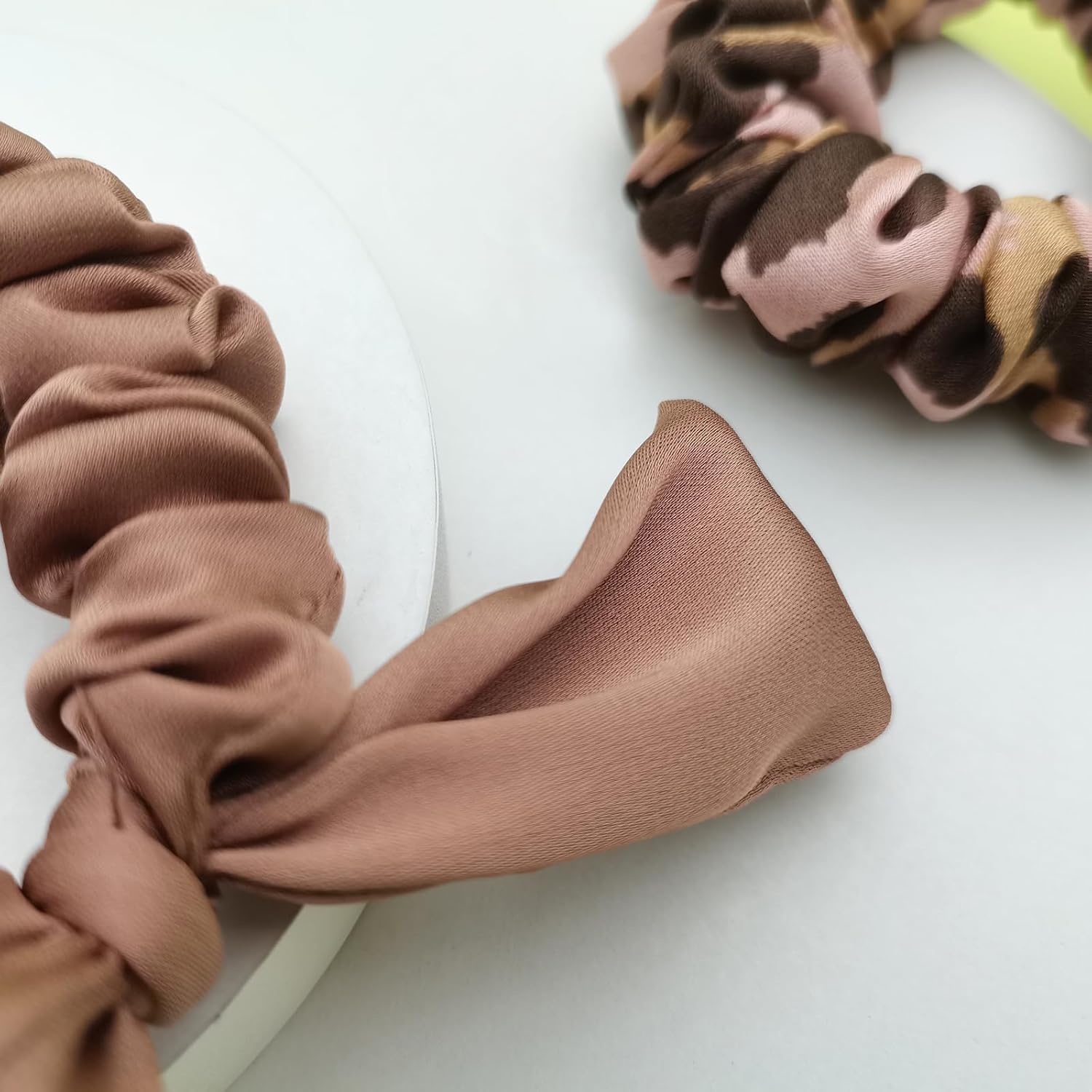 100% seda crujiente para mujer, coleteros de seda para cabello rizado, ligas elásticas para el cabello de seda, soporte para cola de caballo, 2