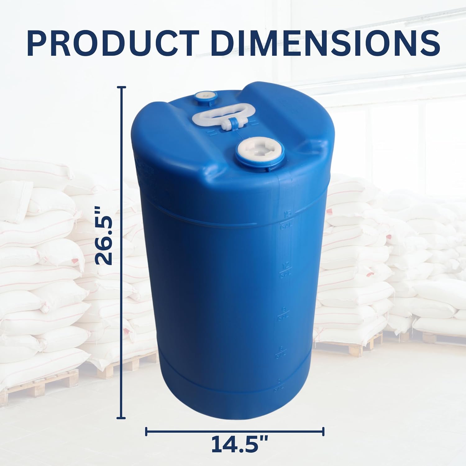 Tanque de almacenamiento de agua de 15 galones, 1 tanque, almacenamiento de agua para emergencias, duradero, reutilizable, portátil, sin BPA,