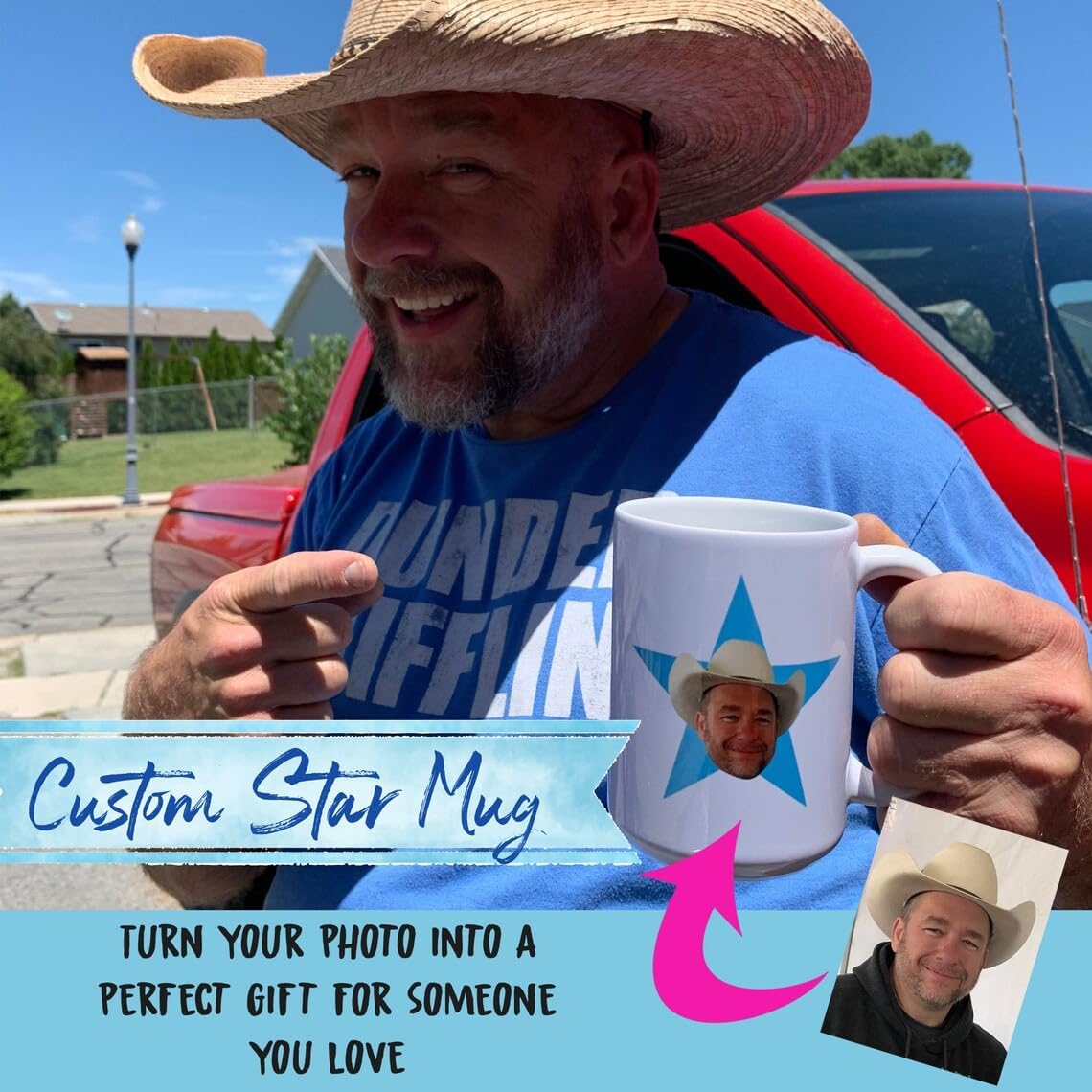 Tazas de café personalizadas con cara de estrella, taza de cara de oficina personalizada, taza de oficina personalizada con imagen, cara, imagen,