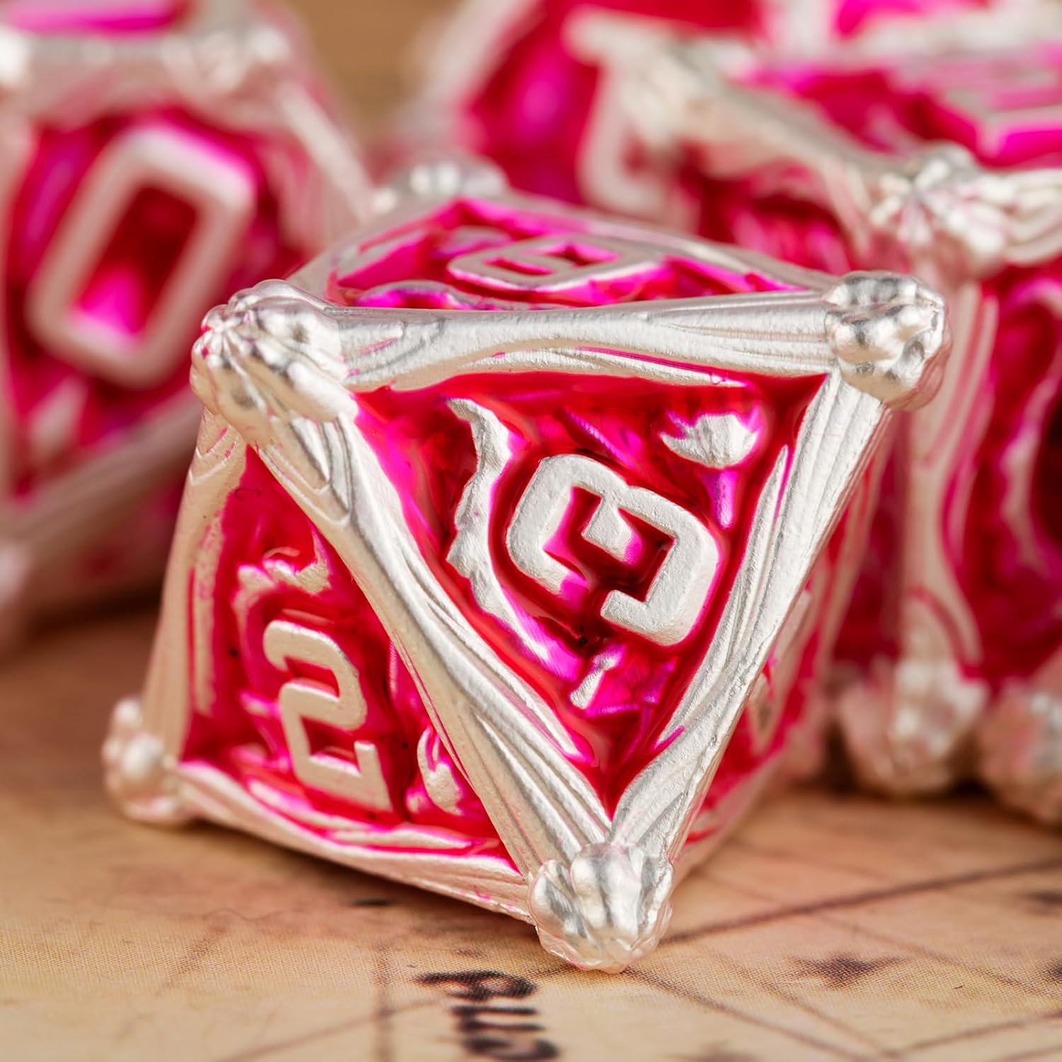 Surpass DND – Juego de dados de metal poliédricos, juego de dados para juegos de rol para Dungeons and Dragons d&D, 7 piezas, dados de metal de 6