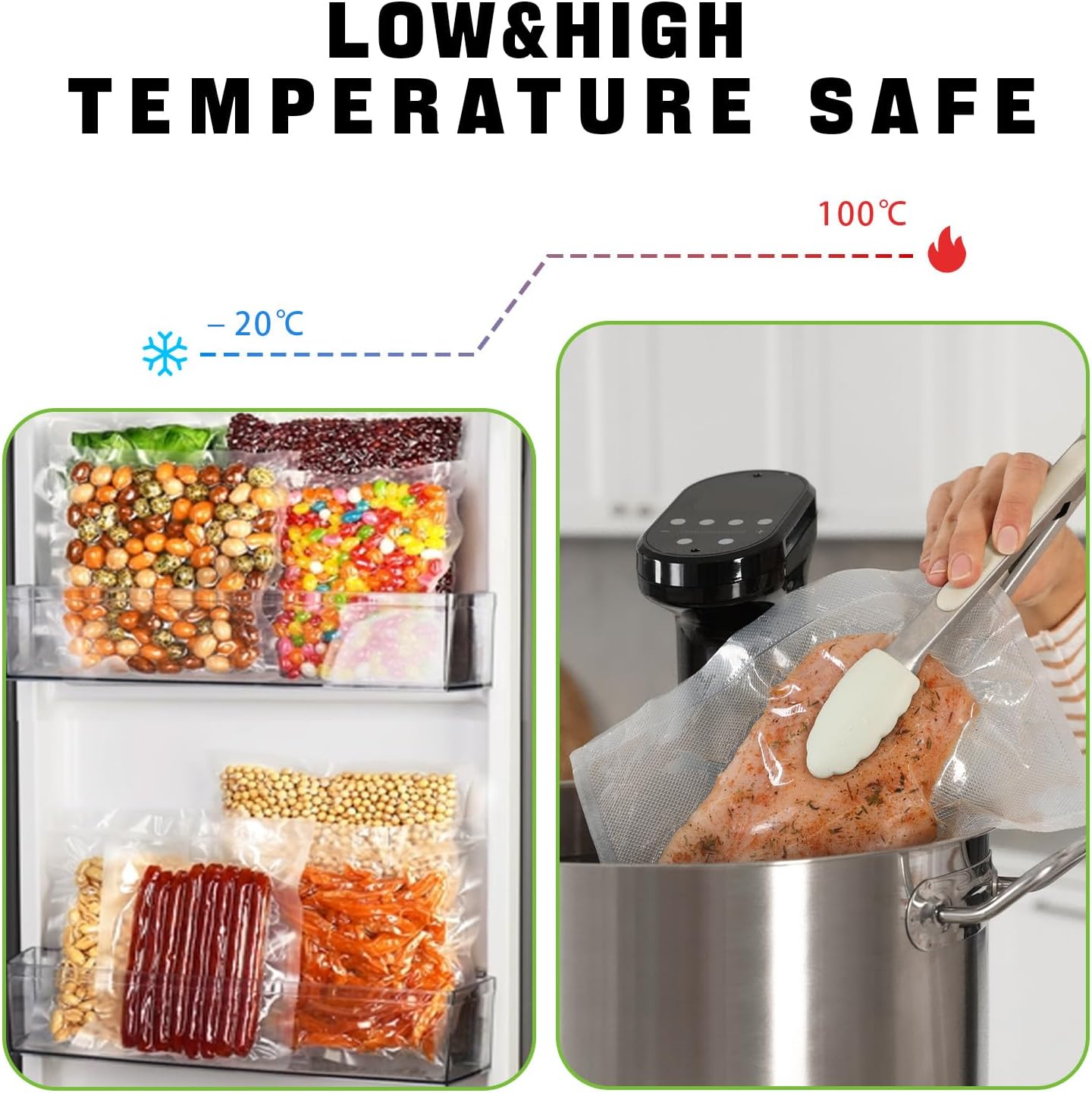 NexLevVac Vacuum Sealer Bags 11″x20′ Rolls 3 Pack for Food Saver, BPA Free,Customized Size,Commercial Grade Vacuum Seal Freezer Roll Bags,Great for