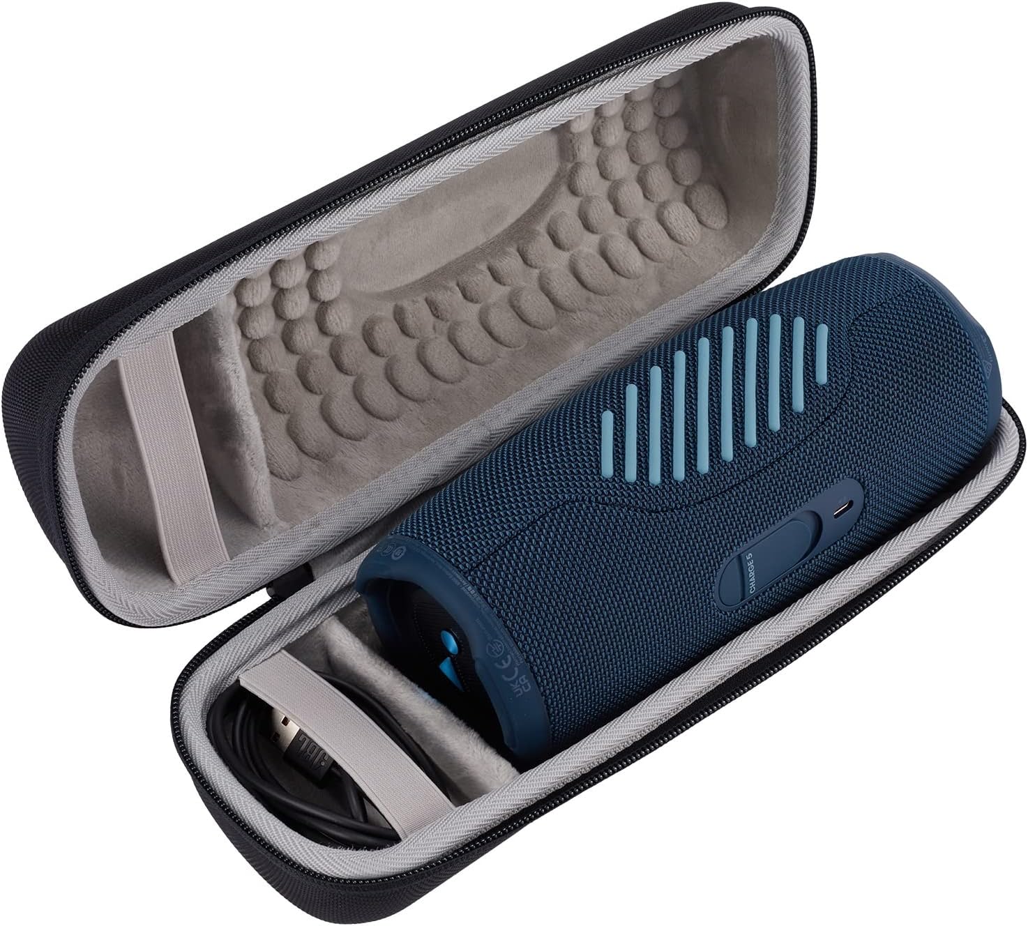 Funda rígida de viaje para JBL Charge 4  Charge 5 altavoz Bluetooth portátil impermeable con espacio de almacenamiento adicional para cable USB y