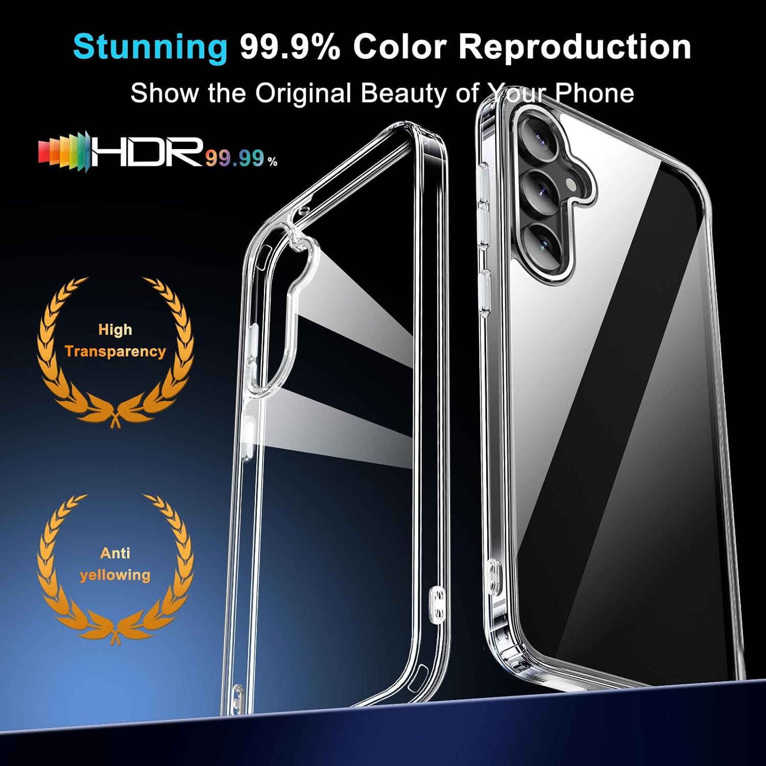 Janmitta Funda para Samsung Galaxy S23 FE con 2 protectores de pantalla (no para Galaxy S23), delgada, transparente, resistente, funda dura con