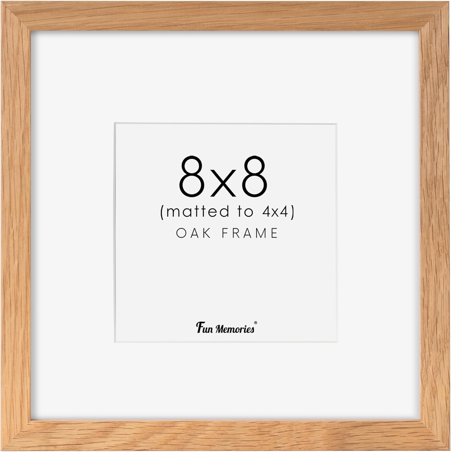 Marco de fotos de 8 x 8 pulgadas, madera de roble macizo, marcos de fotos de 8 x 8 pulgadas, marco de fotos cuadrado de 8 x 8 pulgadas con vidrio