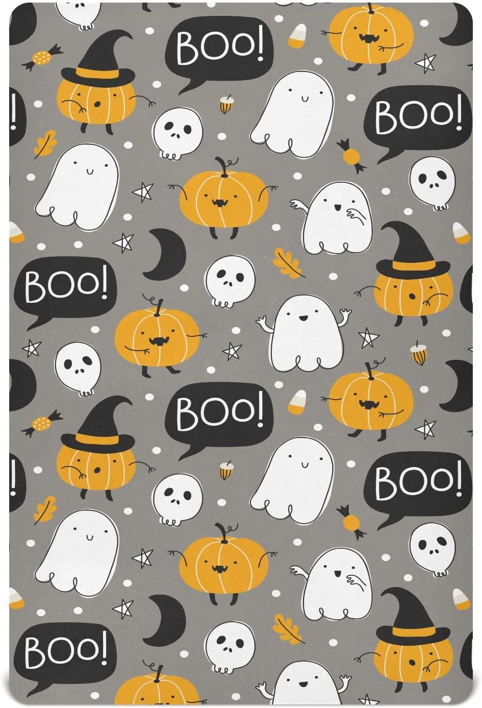 Sábanas de cuna para niños, Halloween, calabaza, fantasma, caramelo, bebé, niña, para cuna, sábanas neutras ajustadas, colchón de cuna, suave y
