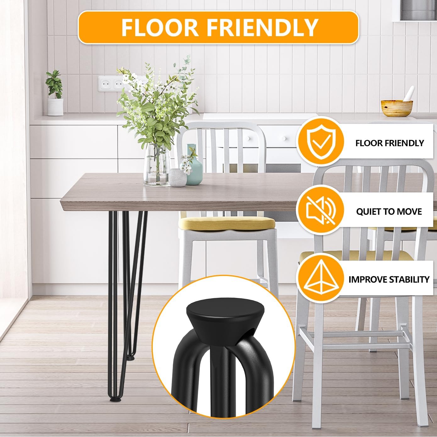 Signstek – Juego de 4 patas de mesa de metal resistente de diseño industrial, para mesas auxiliares, escritorios modernos y mesas de noche