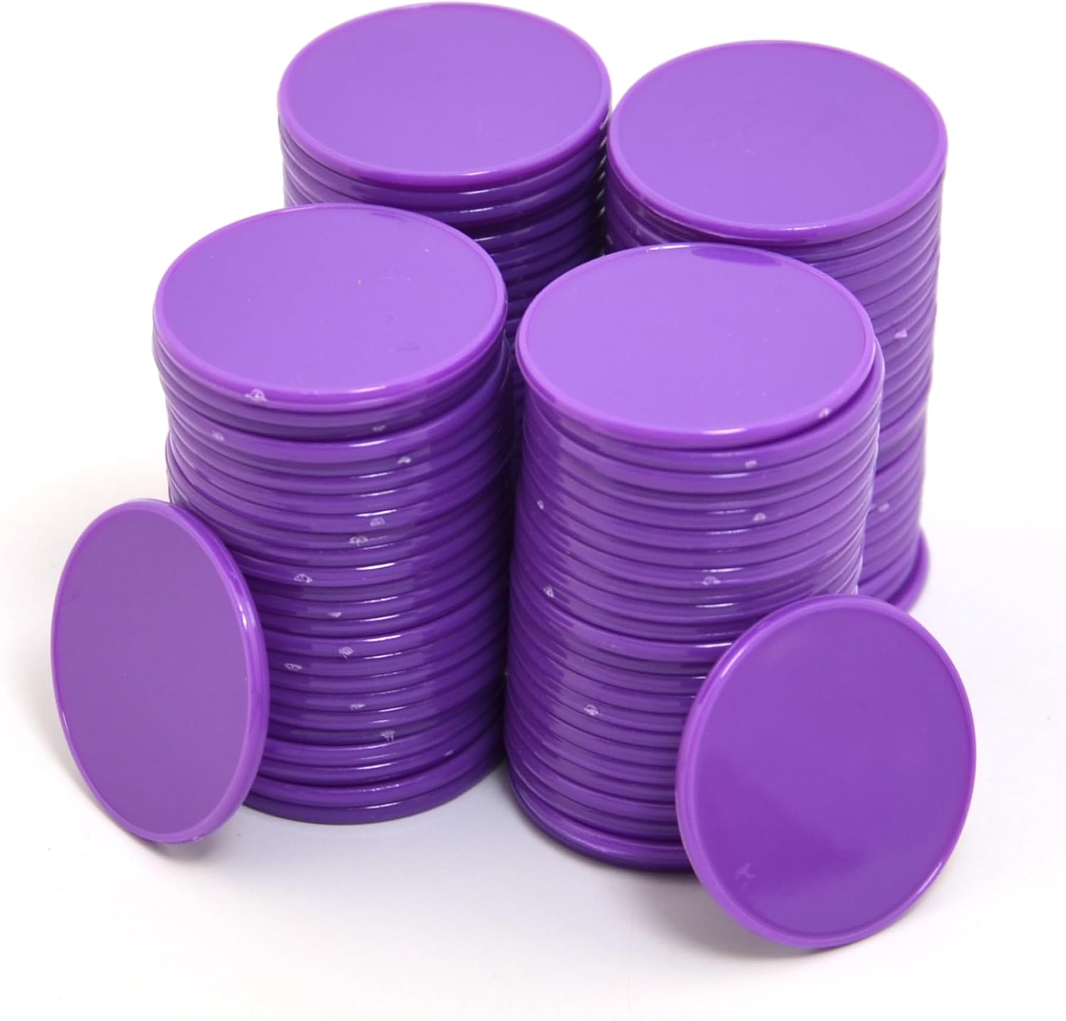 Smartdealspro 100pcs 32mm1.26 Inch Opaque Plastic Learning Counters Disks Mini Poker Chips Game Tokens with Storage Box
