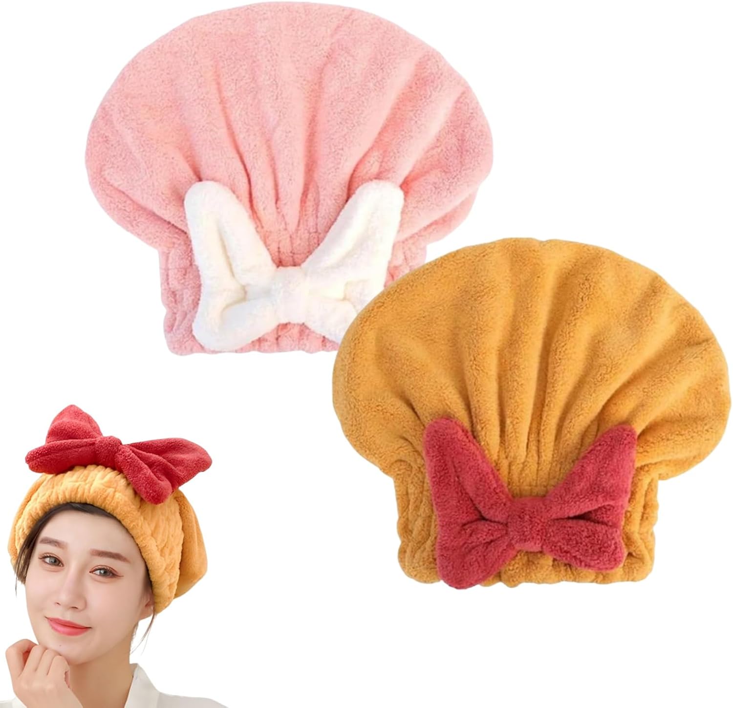 LXINYE Toalla de pelo súper absorbente para cabello mojado, toalla de microfibra con lazo, gorro de toalla de microfibra para secado de cabello