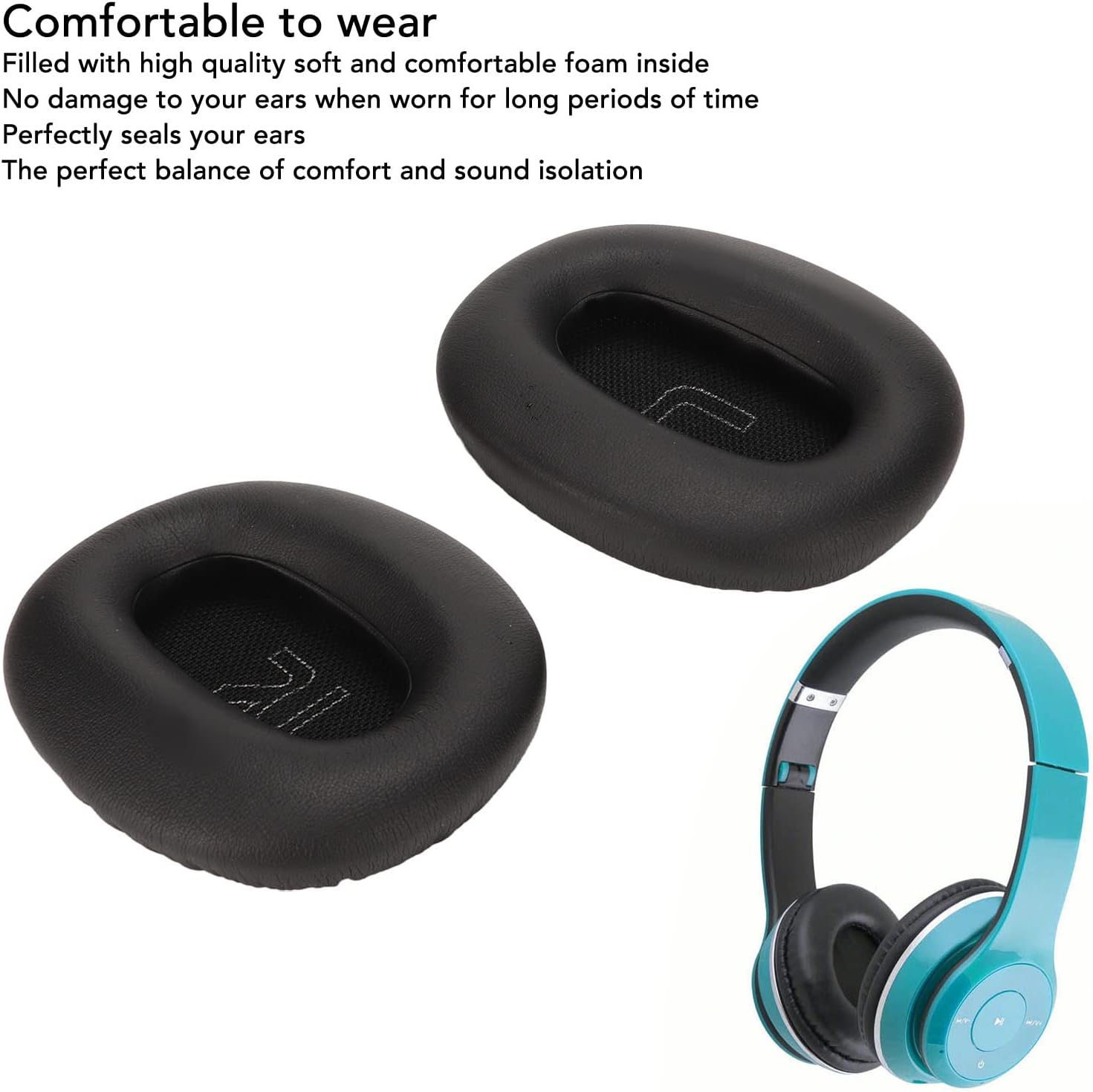 2 almohadillas para los oídos, cojín universal de repuesto para auriculares Edifier W820BT W828NB auriculares, suave, cómodo y de bajo ruido