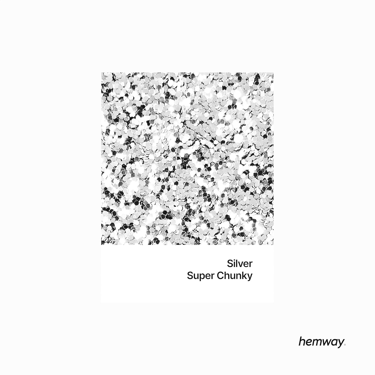 Hemway Ultra Sparkle Glitter – Brillantina metálica en escamas, multiusos, para manualidades, uñas, cosméticos, resina, rostro y cabello, plateado,