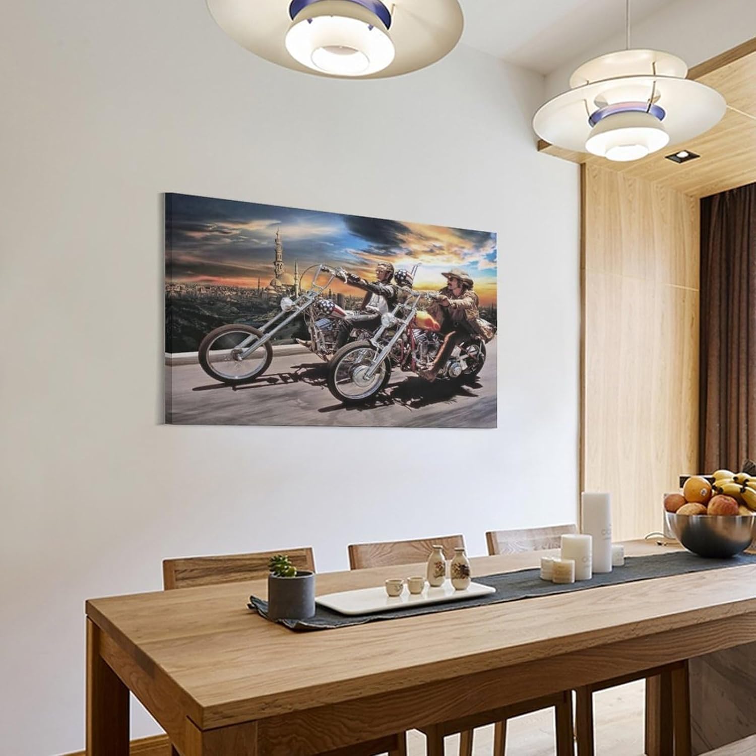 JevLoN Arte de pared para motociclista, David Mann, arte de pared de motocicleta, póster estético, pinturas en lienzo, decoración de pared,
