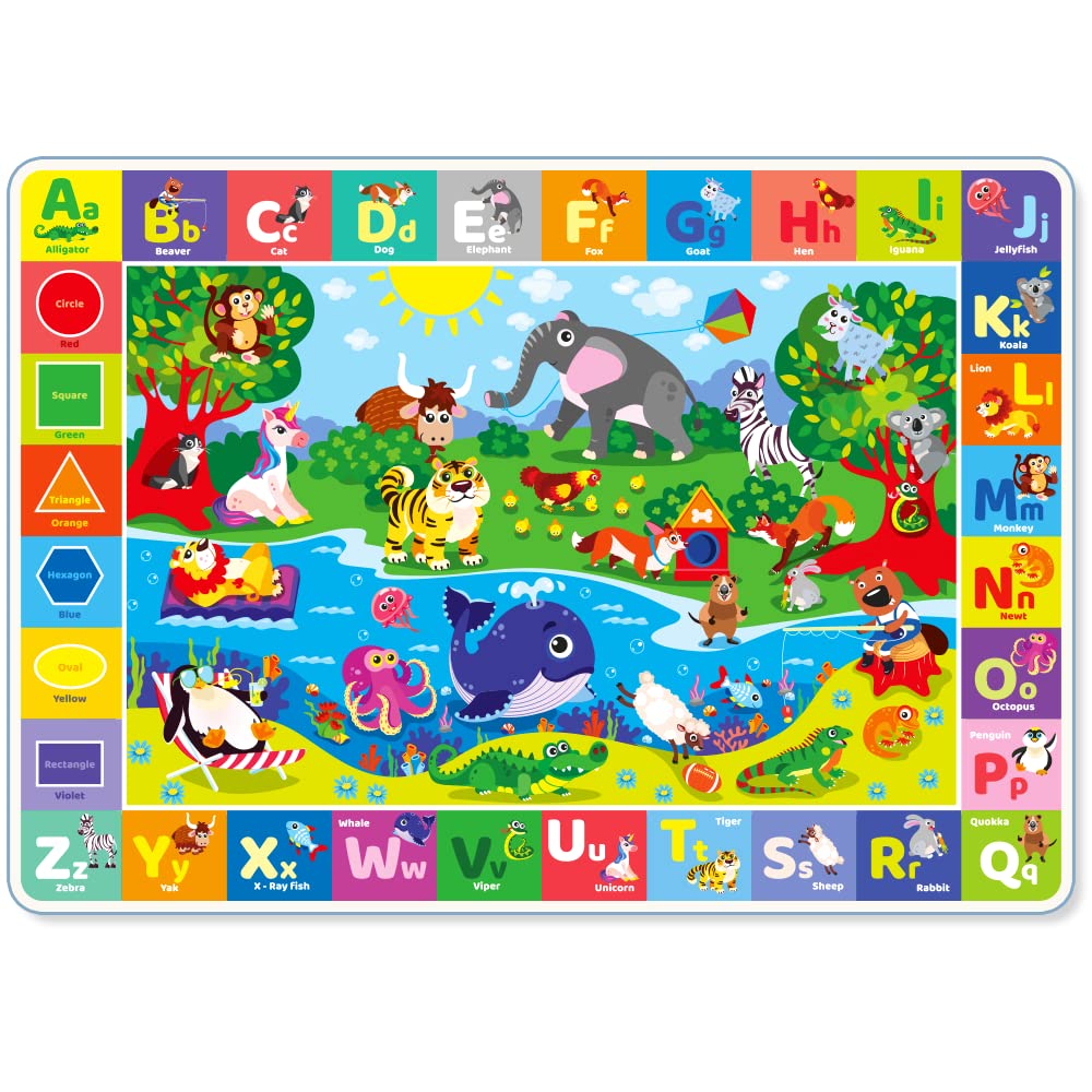QUOKKA Multipack de alfombrillas de juego para bebés para piso y bloques ABC