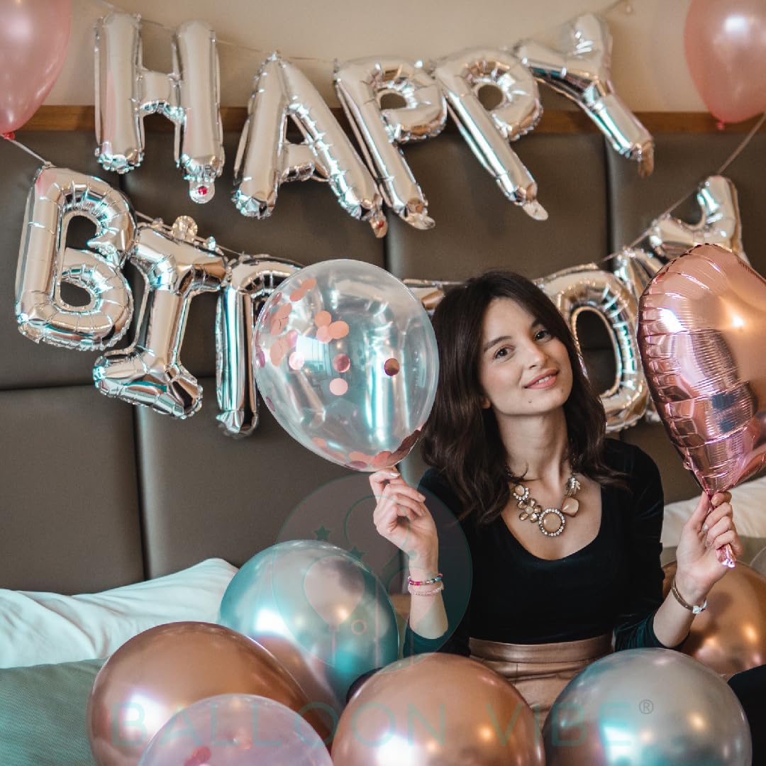 Cartel de globos de feliz cumpleaños, letras de papel de aluminio de Mylar de 16 pulgadas para decoración de cumpleaños, letrero de globos de feliz