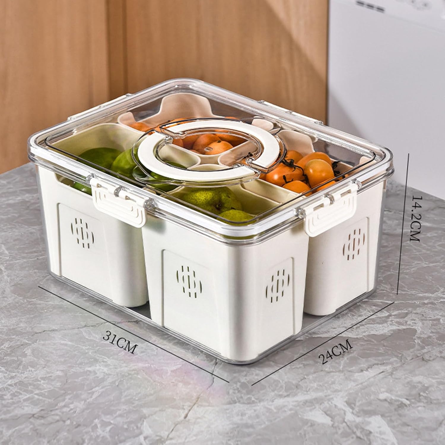 Contenedores de almacenamiento de frutas para refrigerador, organizadores de cocina, contenedor de almacenamiento de verduras de grado alimenticio,