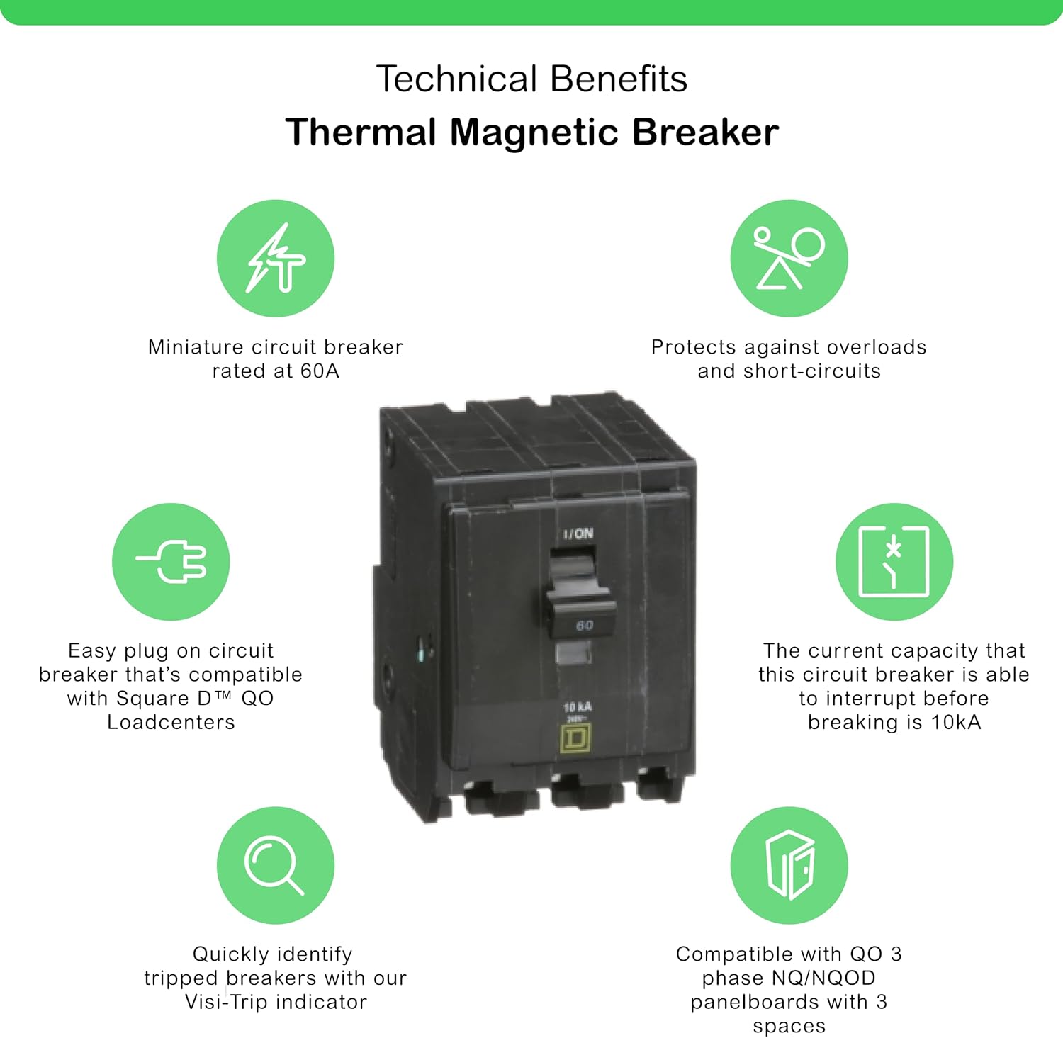 Square D by Schneider Electric Square D – QO360CP Disyuntor Negro