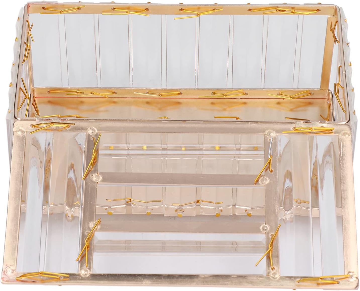 Zerodis Caja de almacenamiento de pañuelos, soporte de pañuelos exquisito exterior multiusos para mesa de oficina para mesa (dorado)
