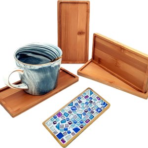 4 posavasos de bambú de mosaico para manualidades, bandejas de base en blanco, posavasos para beber, posavasos para plantas, placa de arte, 4 posavasos de bambú de mosaico para manualidades, bandejas de base en blanco, posavasos para beber, posavasos para plantas, placa de arte,