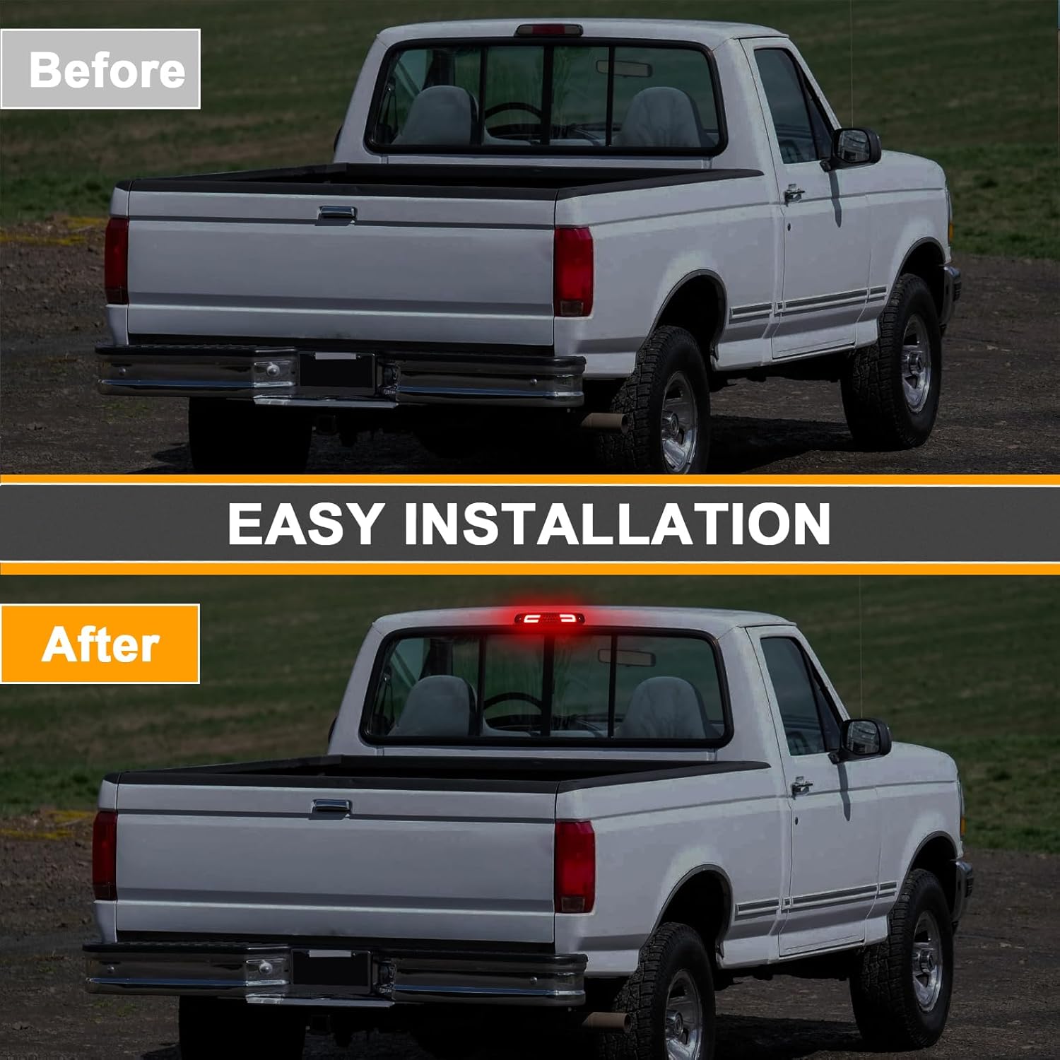 Tercera tercera luz de freno LED compatible con F150 y F250 94-96para F250 HD 97para f350 94-97para Bronco 92-96 ensamblajes de luz de freno de