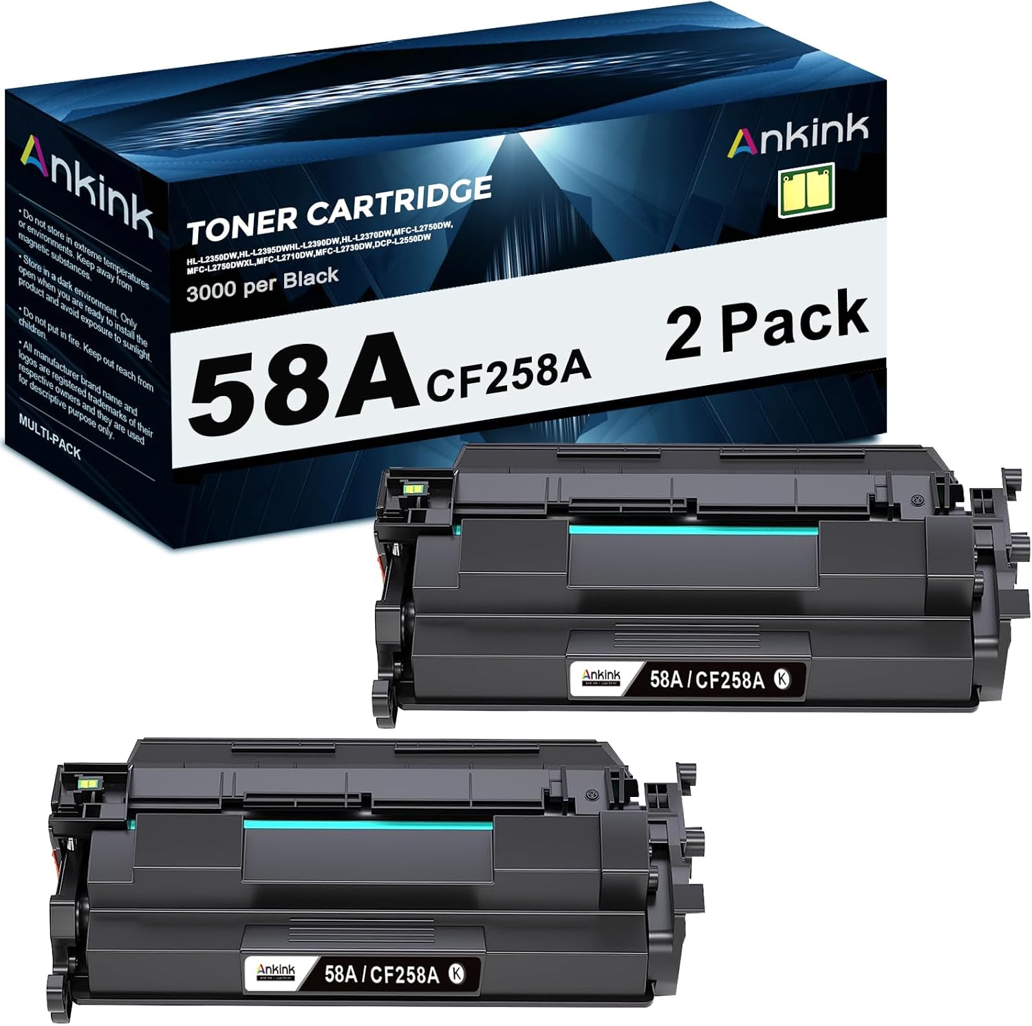 (con chip) ANKINK 58A CF258A Cartucho de tóner negro de alto rendimiento de repuesto para HP 58A 258A 58X CF258X para impresora láser MFP M428fdw