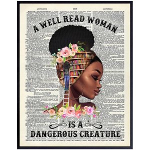 Empowered Black Women Poster LARGE 11×14 – Classroom Decor – Motivational Wall Art – Never Underestimate the Power of a Girl With a Book – African Empowered Black Women Poster LARGE 11×14 – Classroom Decor – Motivational Wall Art – Never Underestimate the Power of a Girl With a Book – African