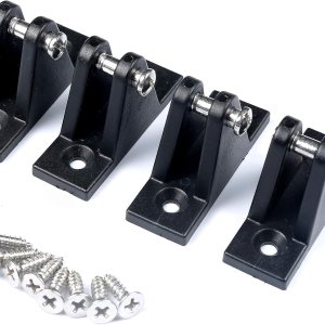 THORN Boat Bimini – Bisagras de cubierta superior de montaje plano, nailon negro con tornillos, paquete de 4 THORN Boat Bimini – Bisagras de cubierta superior de montaje plano, nailon negro con tornillos, paquete de 4