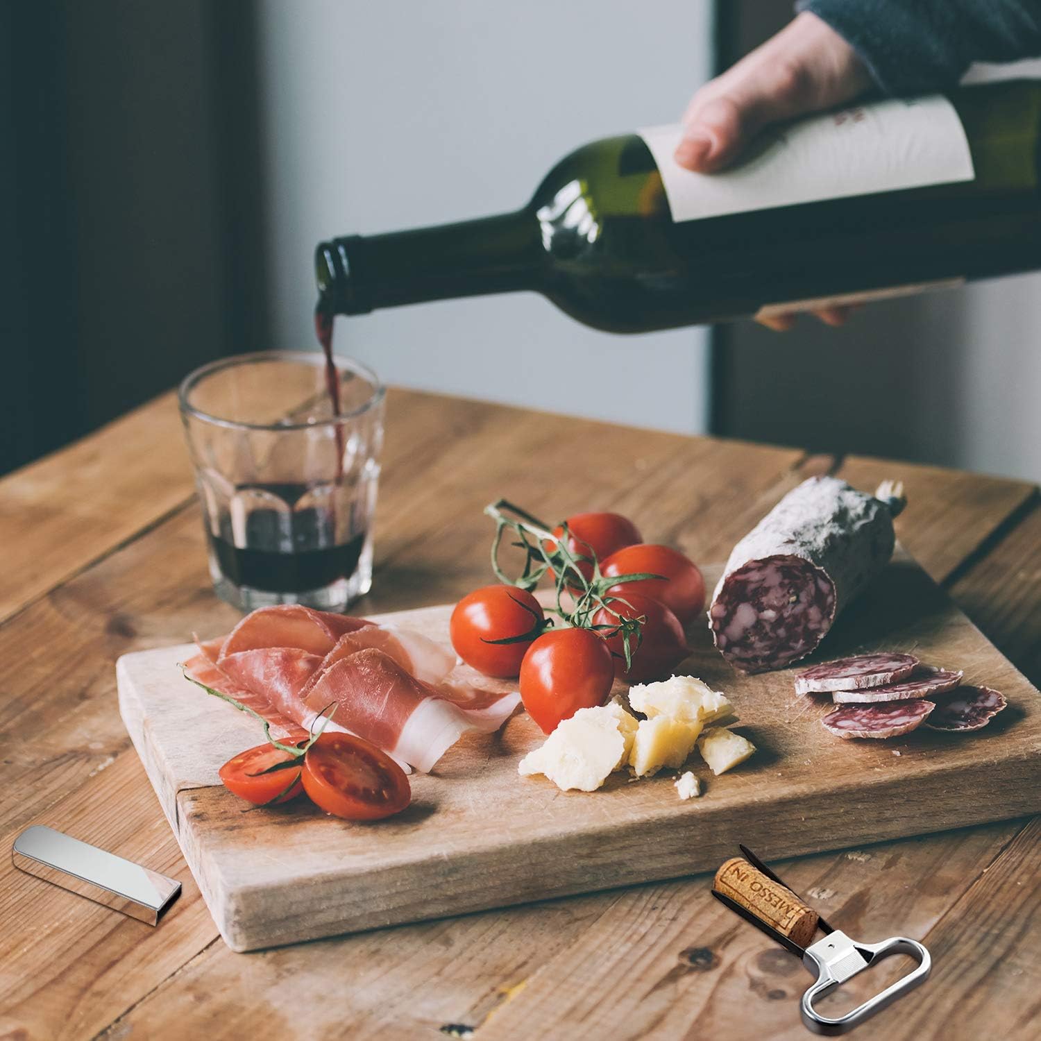 Extractor de corcho, abridor de botellas de vino, cerveza, extractor de corcho de dos puntas con tapa para botellas de vino, champán y amantes del