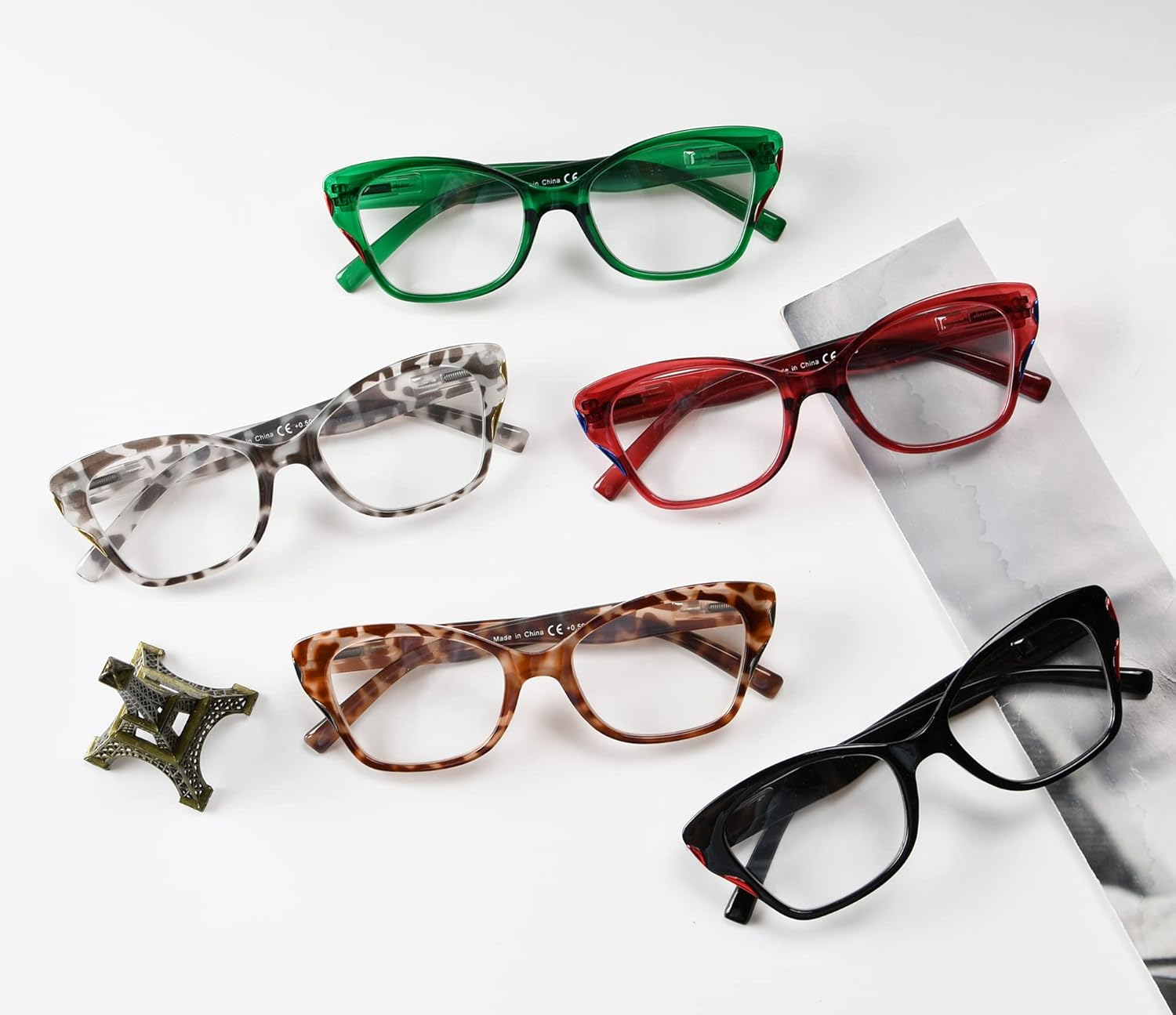 Eyekepper Paquete de 5 lentes de lectura para mujeres y lectores de ojo de gato