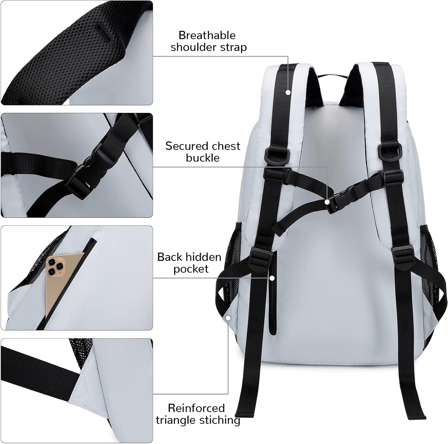 Lohol Mochila casual para hombres y mujeres, elegante mochila con compartimento para laptop de 15 pulgadas para la escuela, el trabajo o los viajes,